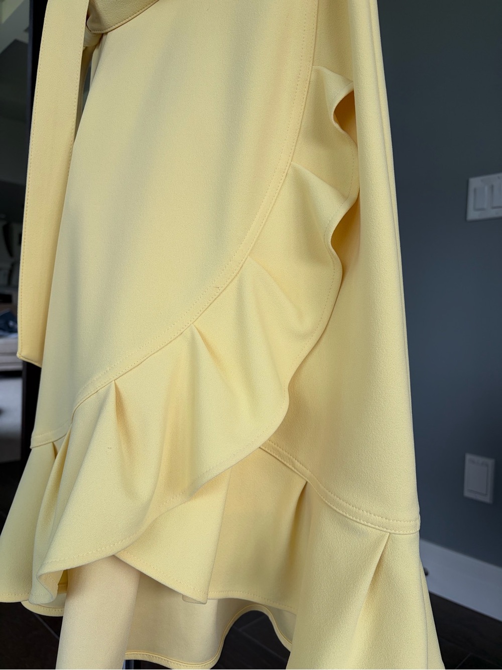Calvin Klein Yellow Ruffle Wrap Dress - Picture 4 of 14